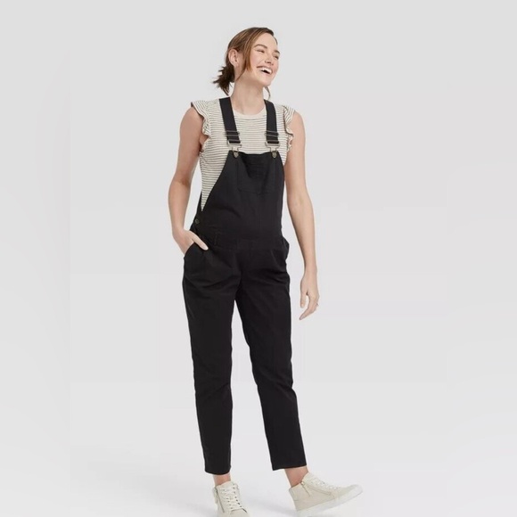 Hatch Pants - The Nines by Hatch Black Maternity Overalls Cotton Twill Women’s Sz 6 New w/tags